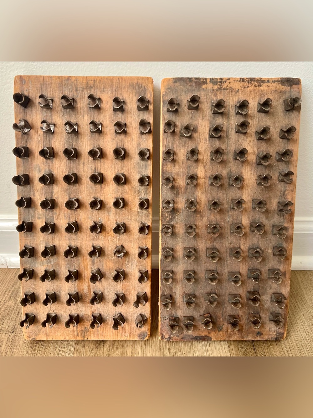 Vintage Wooden Boards with Metal Fasteners